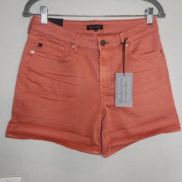 NWT Dear John Soft Stretch Denim Chalk Pink Orange Terracotta Shorts. Size 29. - Picture 3 of 16
